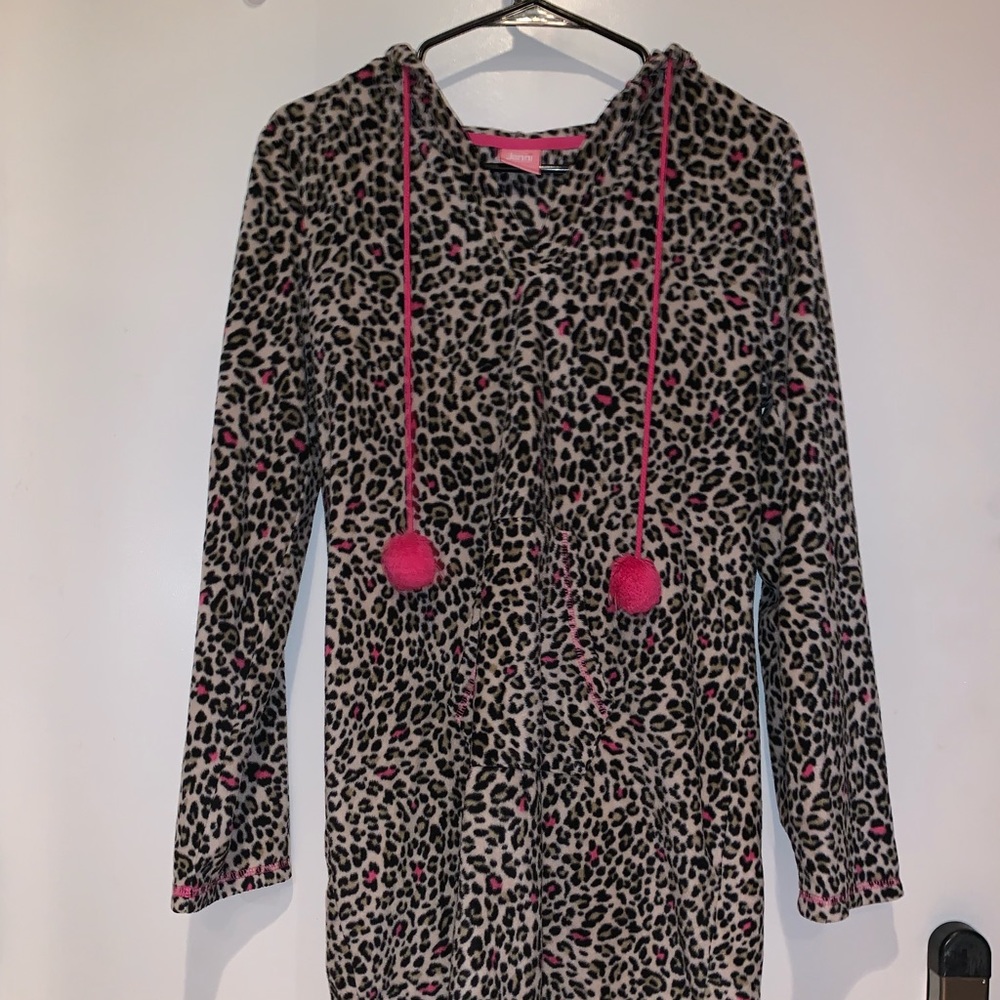 Animal print pajamas with hoodie